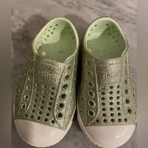 Sparkly green native shoes